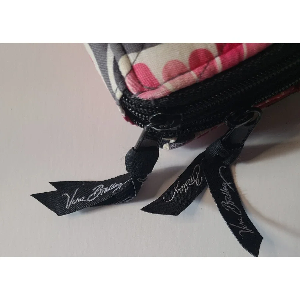 Vera Bradley All In One Crossbody Wristlet Clutch Purse CHEERY BLOSSOM PINK GREY